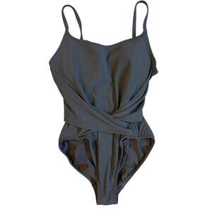 Robin Picone Womens Ruched Brown One Piece Swimsuit Bodysuit Size 6 EUC